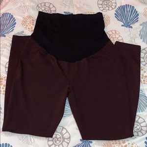 Maternity pants in burgundy wine color